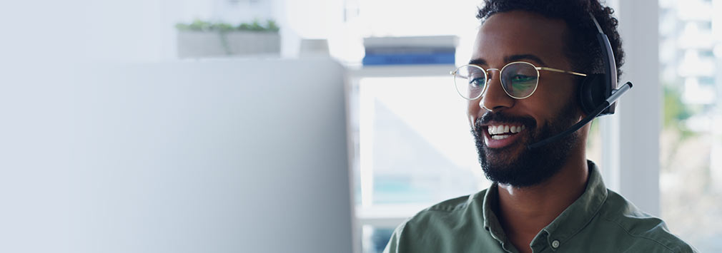 customer service representative smiling