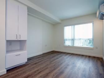 A photo of the bedroom interior.