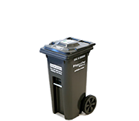 A small sized garbage bin