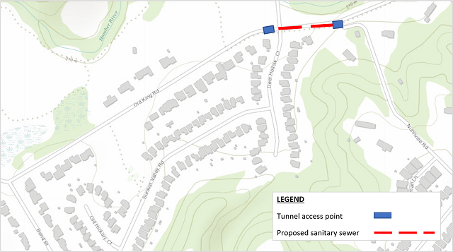 map of sanitary sewer location