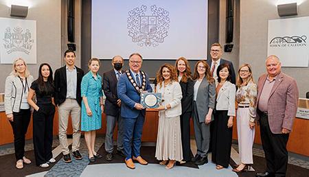 Group receiving award