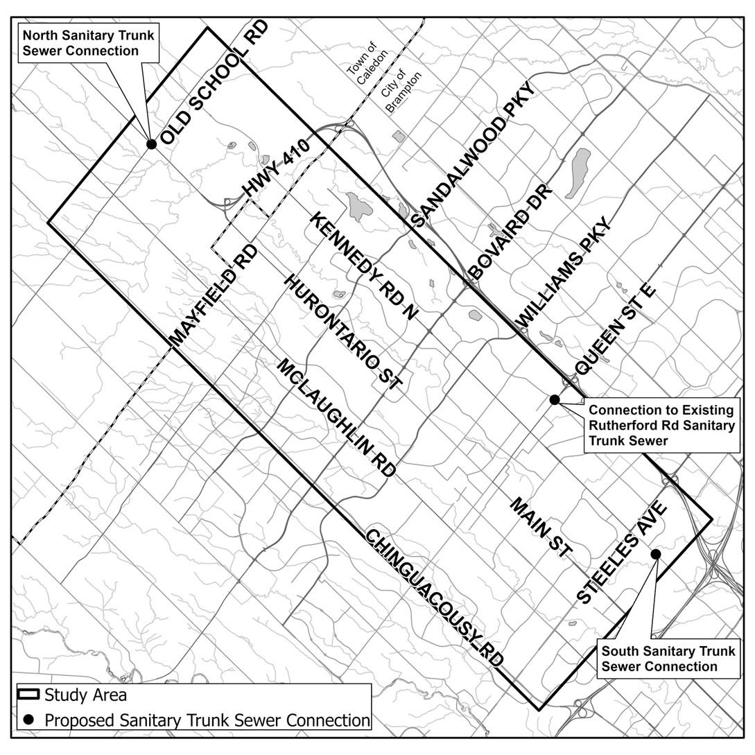 Kennedy Road trunk sewer project study area