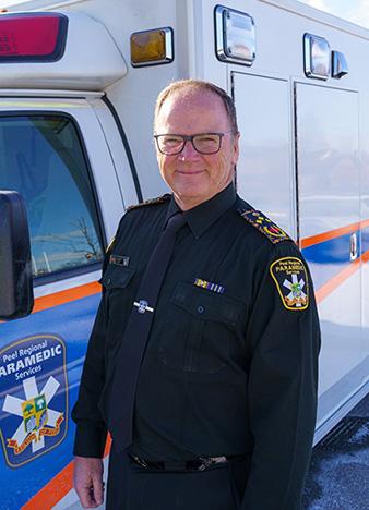 Paramedic Chief Brian Gibson wearing 2025 Black History Month epaulettes