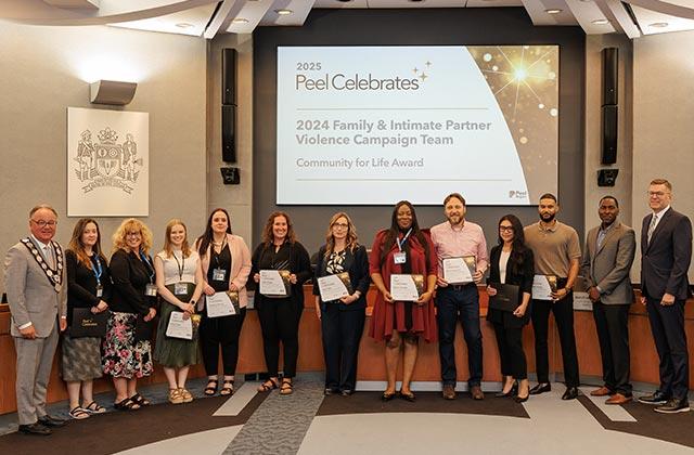 Recipients of the Community for Life Award: 2024 Family and Intimate Partner Violence Campaign team.