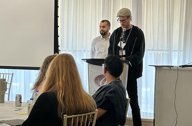 Paul Sharma (left), Director of Chronic Disease and Injury Prevention, Peel Public Health, and Adam Chalcraft, Harm Reduction Program Director at Moyo Health & Community Services. 