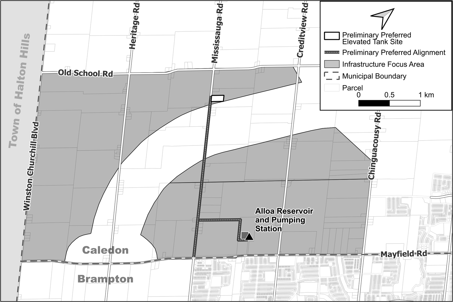 Map of caledon highlighting focus area